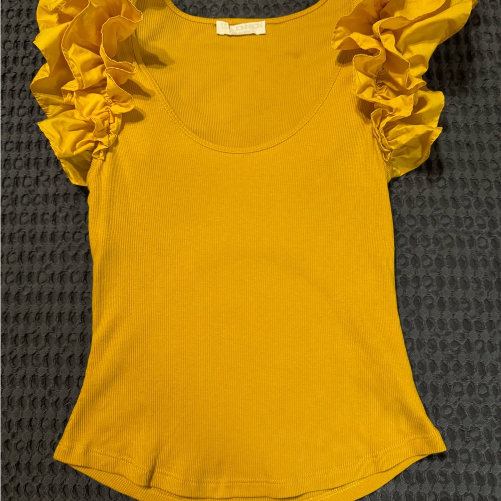 Ulla Johnson Yellow Ruffle Sleeve Top